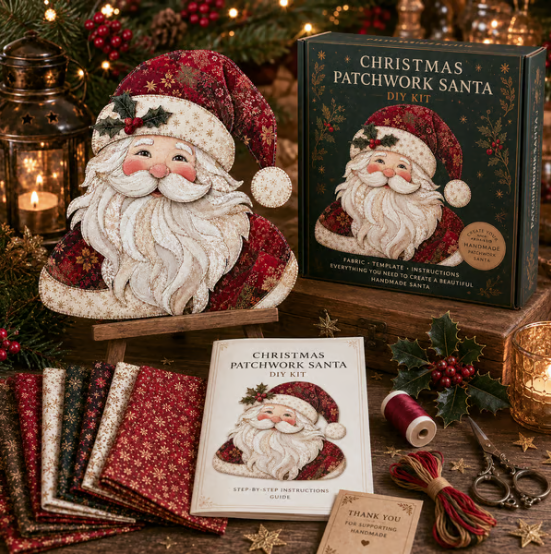 LAST DAY 50% OFF - 🎅Christmas Patchwork Fabric DIY Decor Kit – Stunning Results, Zero Experience Needed