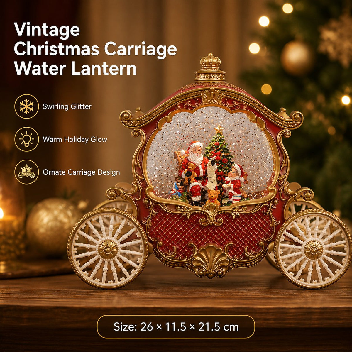 Bring Christmas Magic Home with a Snowing Carriage Lantern 🎄✨🎅