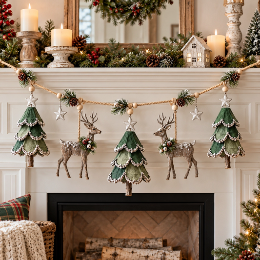 Lighted Woodland Christmas Garland