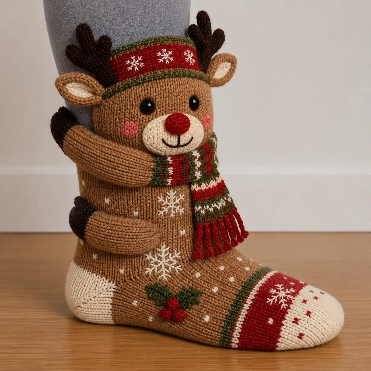 🧦3D Hugging Christmas Socks 🎅 Cute Knit Holiday Socks 5 Designs🧦A Pair
