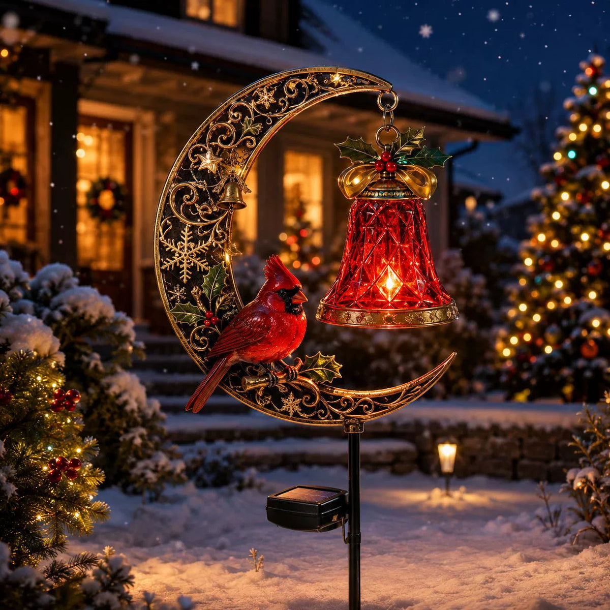 🔥LAST DAY 50% OFF -Solar Christmas Crescent Garden Light 🎄✨