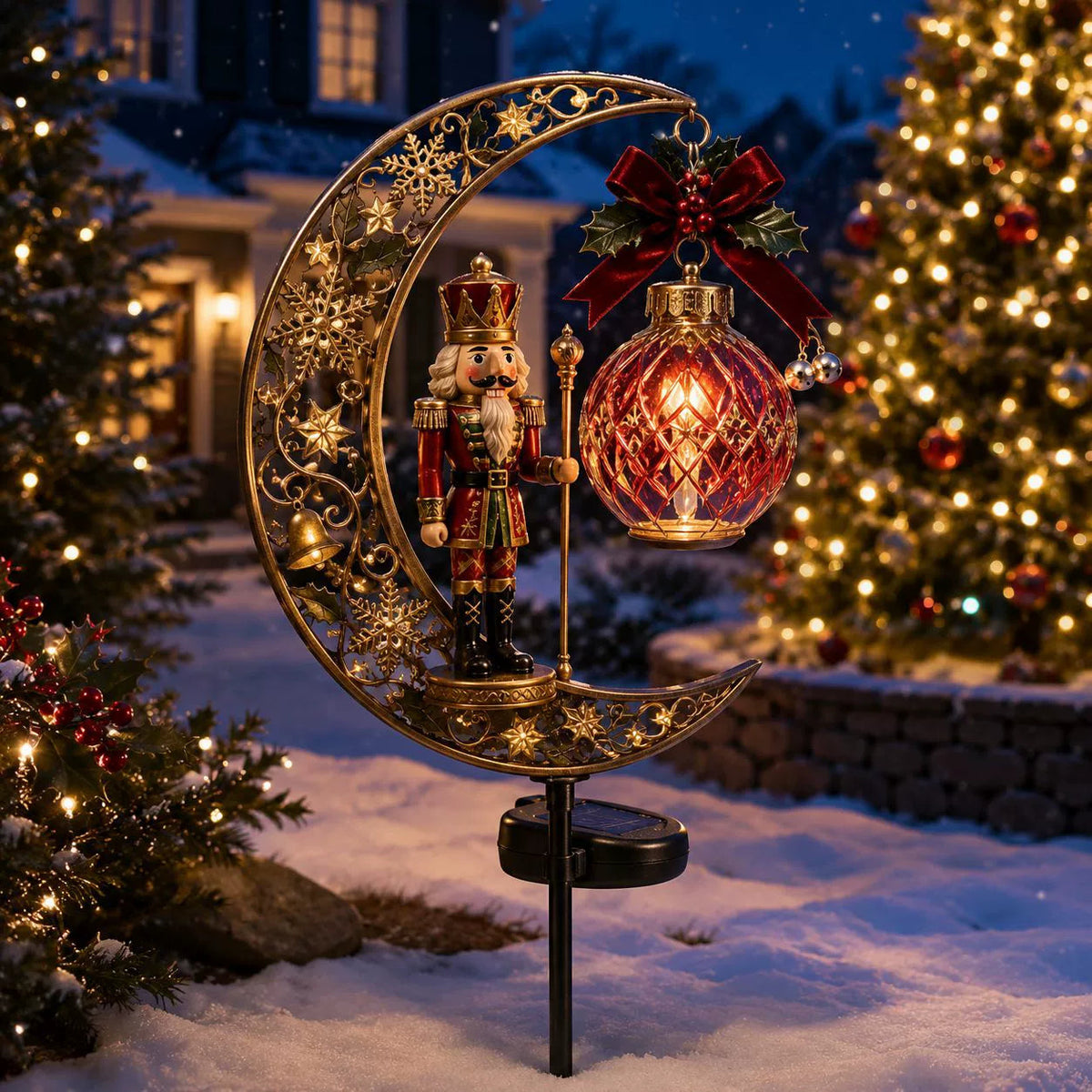 🔥LAST DAY 50% OFF -Solar Christmas Crescent Garden Light 🎄✨