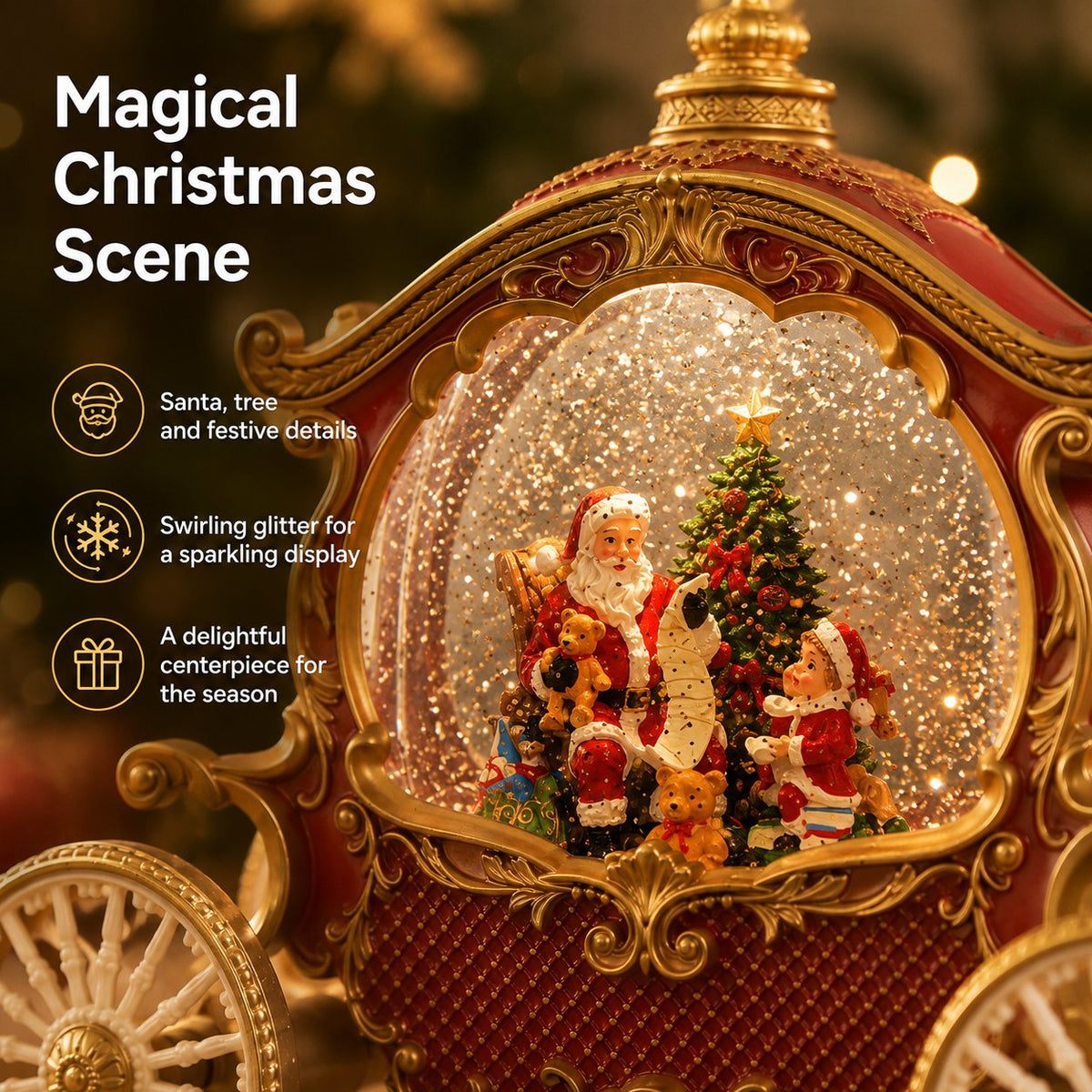Bring Christmas Magic Home with a Snowing Carriage Lantern 🎄✨🎅
