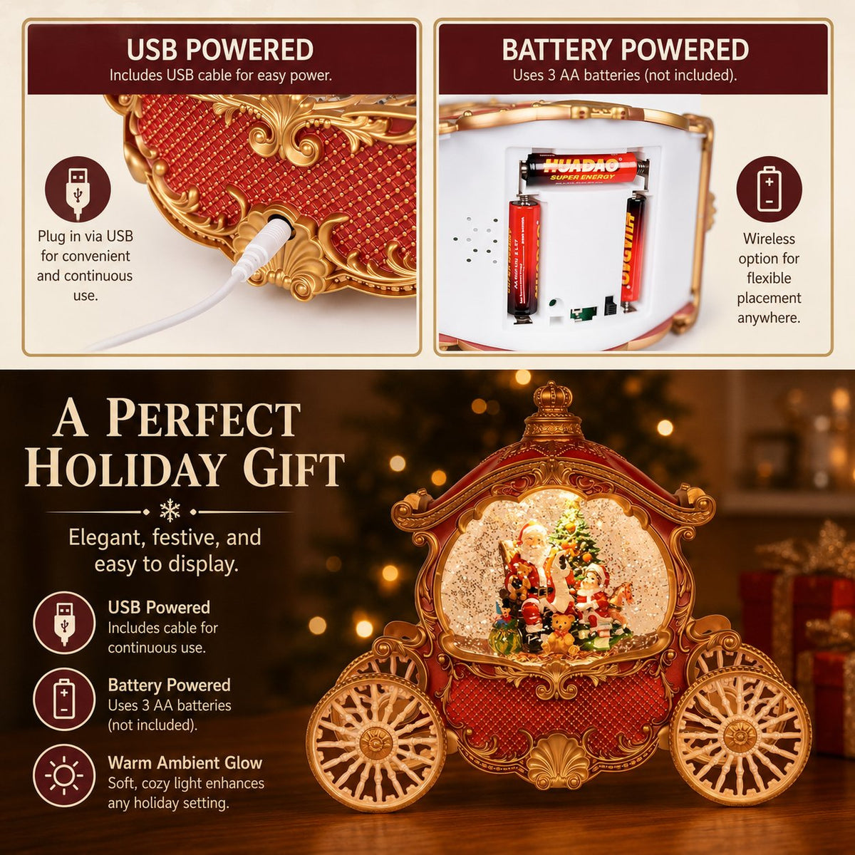 Bring Christmas Magic Home with a Snowing Carriage Lantern 🎄✨🎅