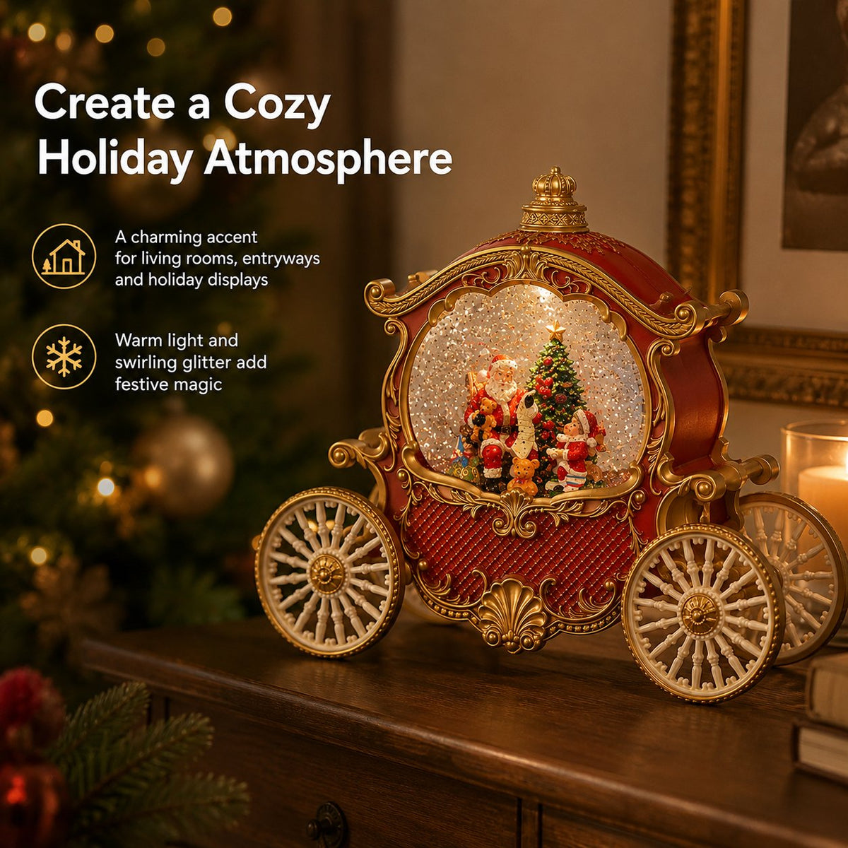 Bring Christmas Magic Home with a Snowing Carriage Lantern 🎄✨🎅
