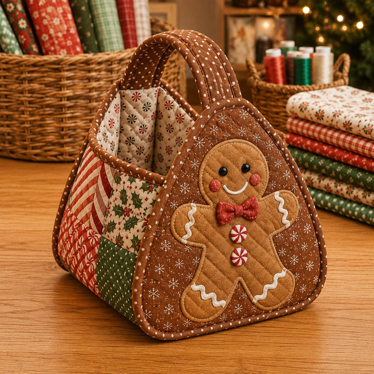 ⏳ Last Day 50% OFF – 🎄 Christmas Character Quilted Carry Basket🎁✨