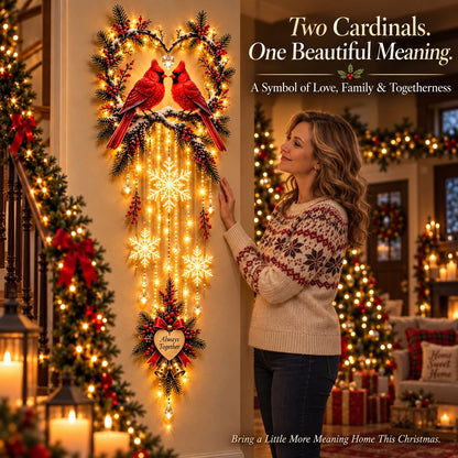 🐦 Always Together Cardinal – Lighted Christmas Wall Decor
