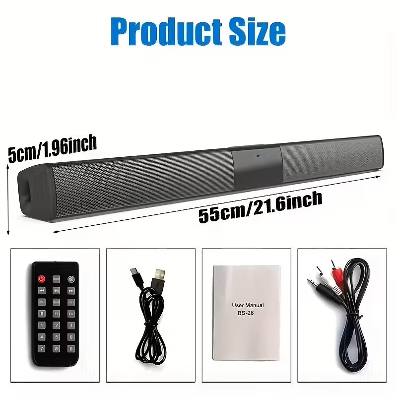 1pc Digital 5.1 Surround Sound Bar for Smart TV, High Power 16W 4 Speaker System Bathroom Radio - Wireless Enhanced Home Theater System with Adjustable Speakers & Subwoofer