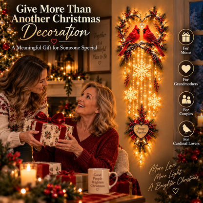 🐦 Always Together Cardinal – Lighted Christmas Wall Decor