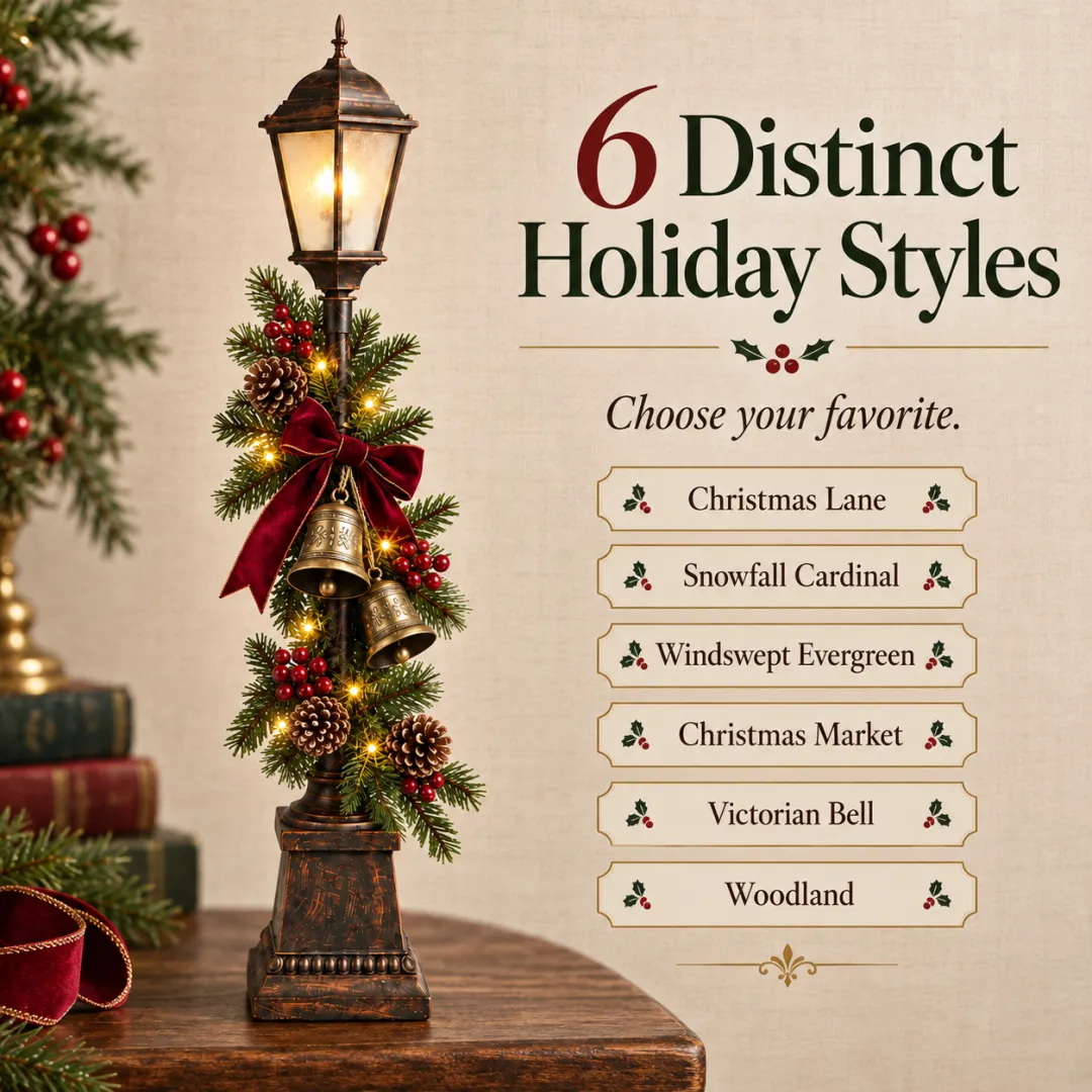 Old Christmas Streetlight – Lighted Tabletop Holiday Decor