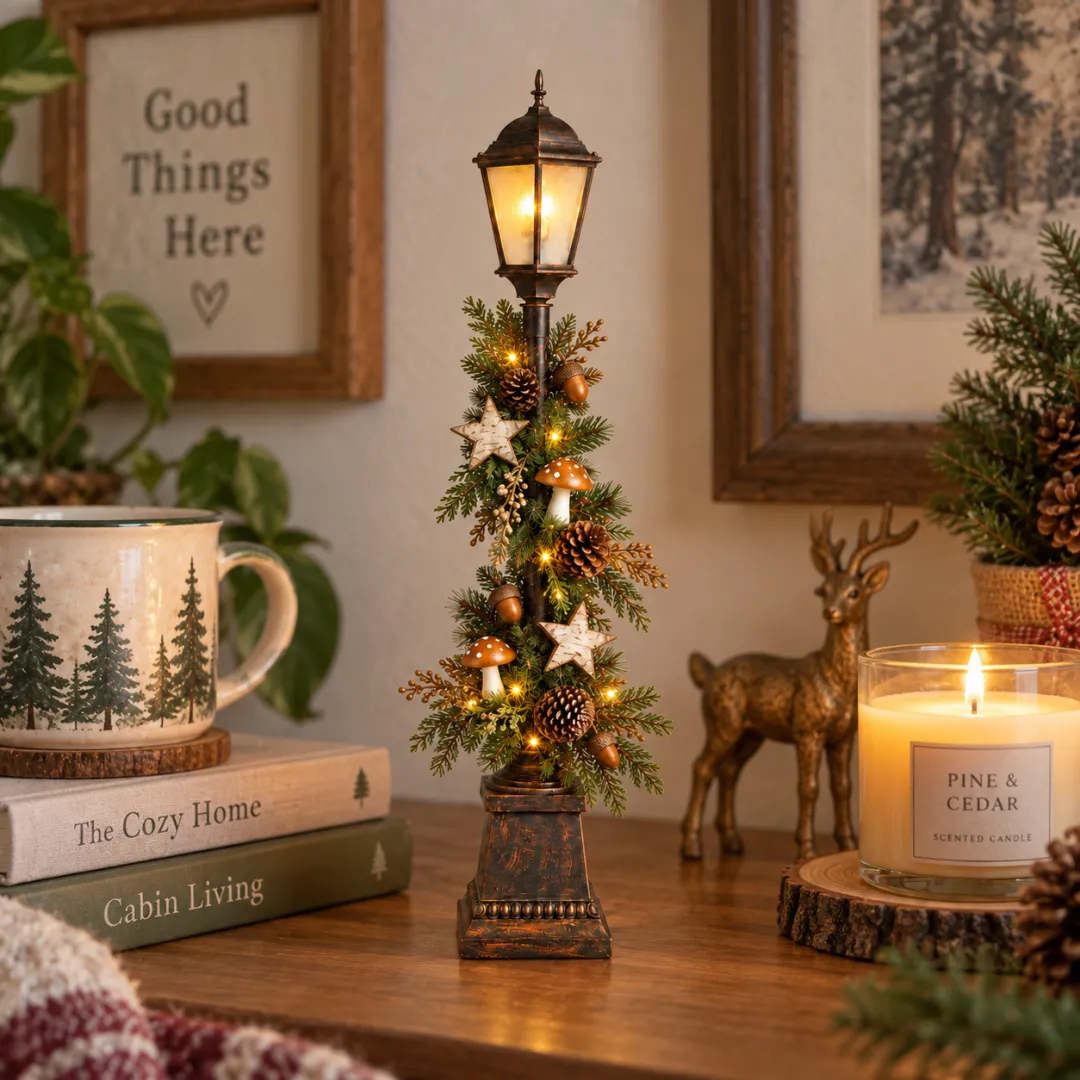 Old Christmas Streetlight – Lighted Tabletop Holiday Decor