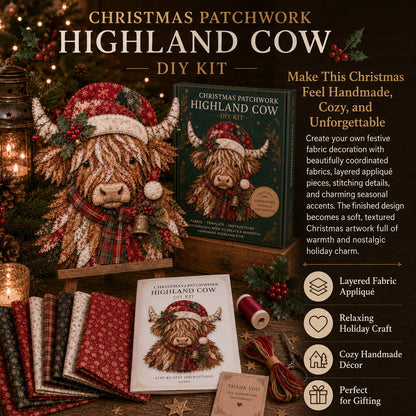 LAST DAY 50% OFF - 🎅Christmas Patchwork Fabric DIY Decor Kit – Stunning Results, Zero Experience Needed