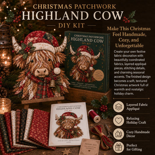 LAST DAY 50% OFF - 🎅Christmas Patchwork Fabric DIY Decor Kit – Stunning Results, Zero Experience Needed