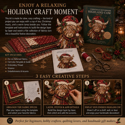 LAST DAY 50% OFF - 🎅Christmas Patchwork Fabric DIY Decor Kit – Stunning Results, Zero Experience Needed
