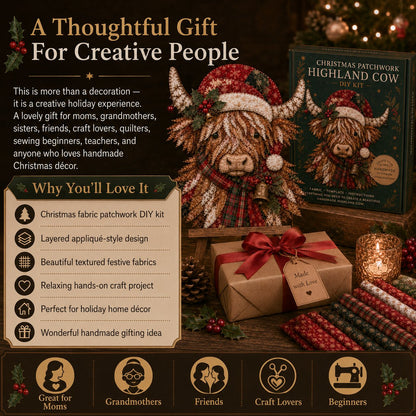 LAST DAY 50% OFF - 🎅Christmas Patchwork Fabric DIY Decor Kit – Stunning Results, Zero Experience Needed
