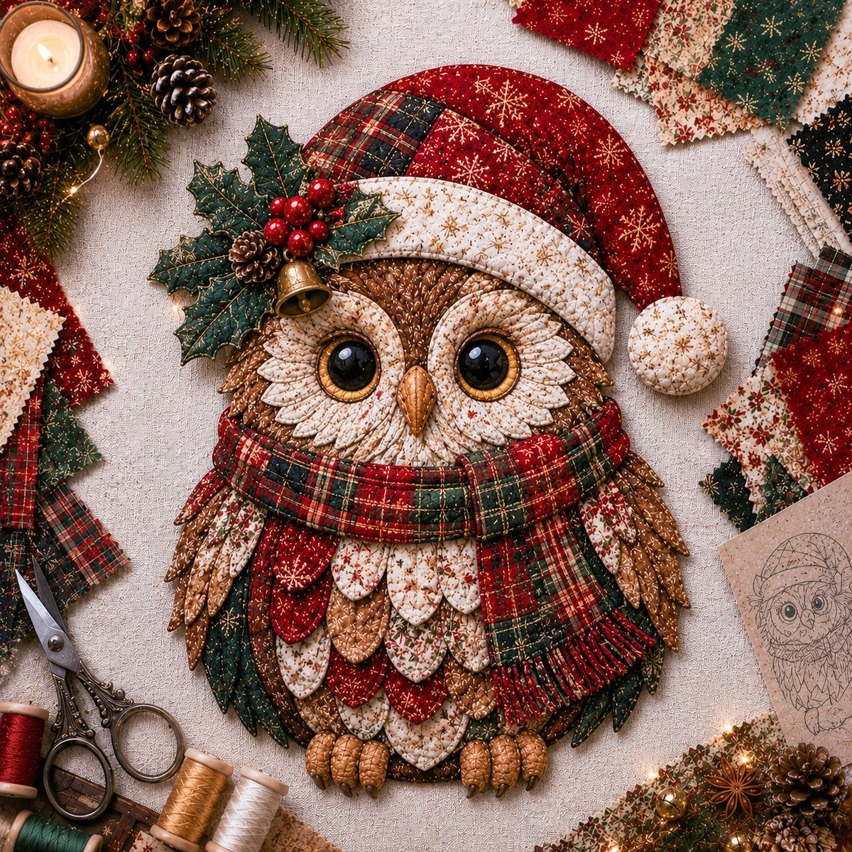 LAST DAY 50% OFF - 🎅Christmas Patchwork Fabric DIY Decor Kit – Stunning Results, Zero Experience Needed