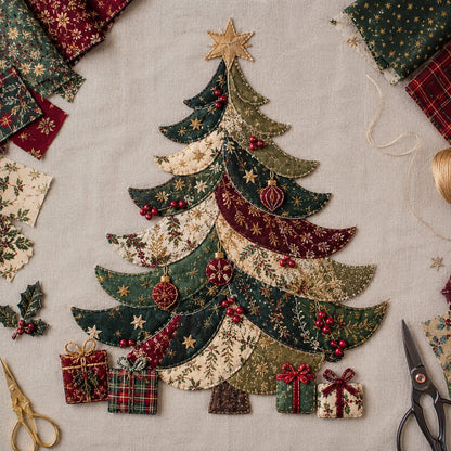 LAST DAY 50% OFF - 🎅Christmas Patchwork Fabric DIY Decor Kit – Stunning Results, Zero Experience Needed