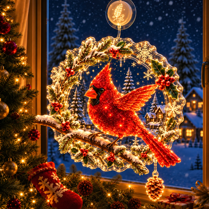 🔥HOT SALE 50% OFF✨🎄Lighted Christmas Window Decoration with Suction Cup | Warm LED Window Light with Double-Layer Design & Multiple Festive Styles Flat Version✨